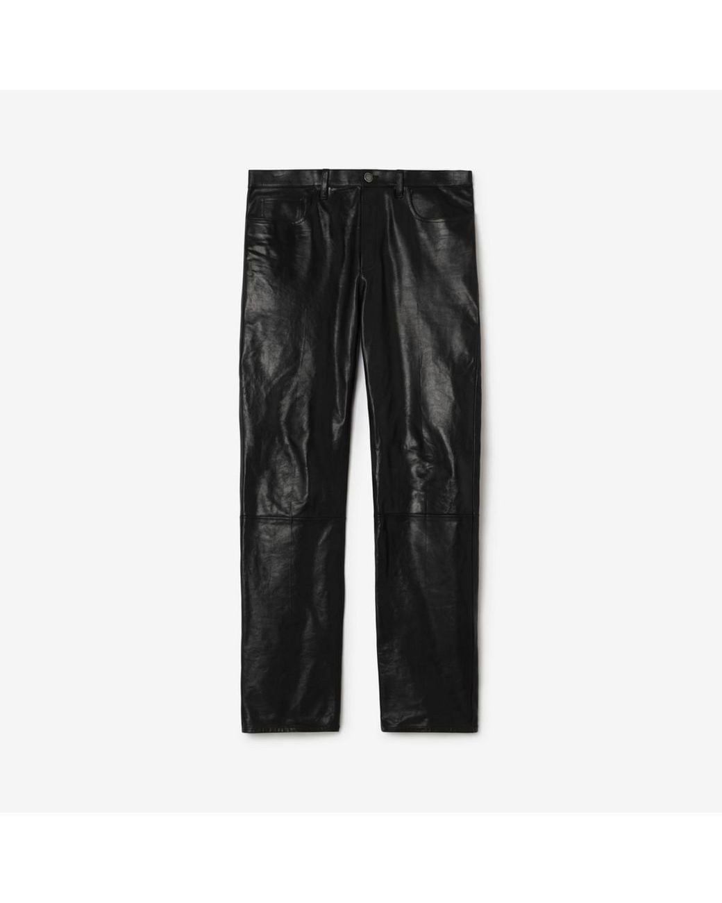 Burberry Black Leather Trousers for men