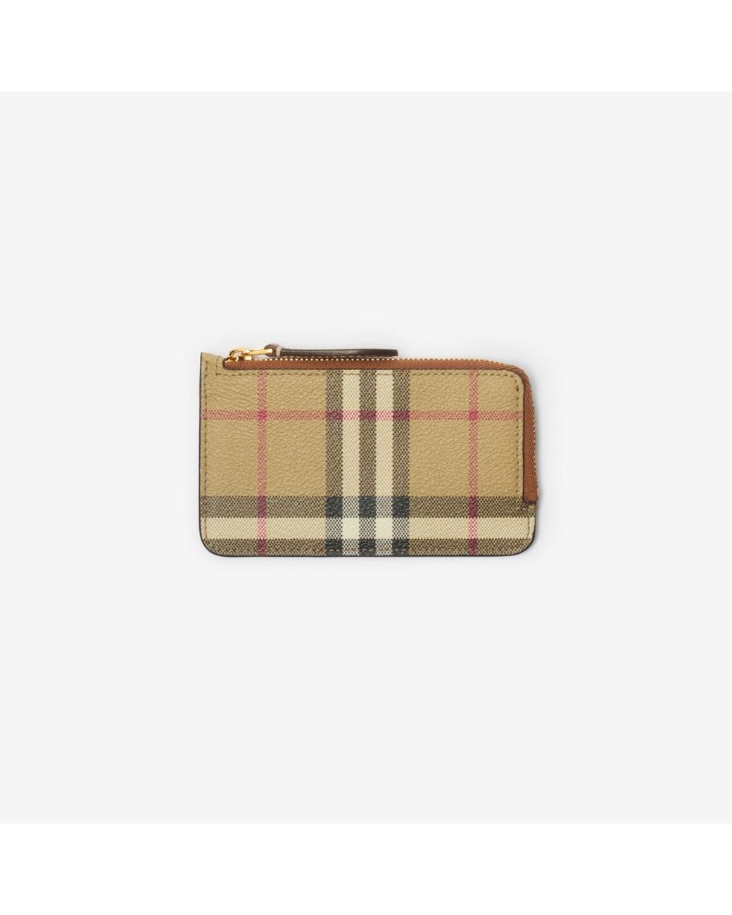 Burberry Natural Check Zip Card Case