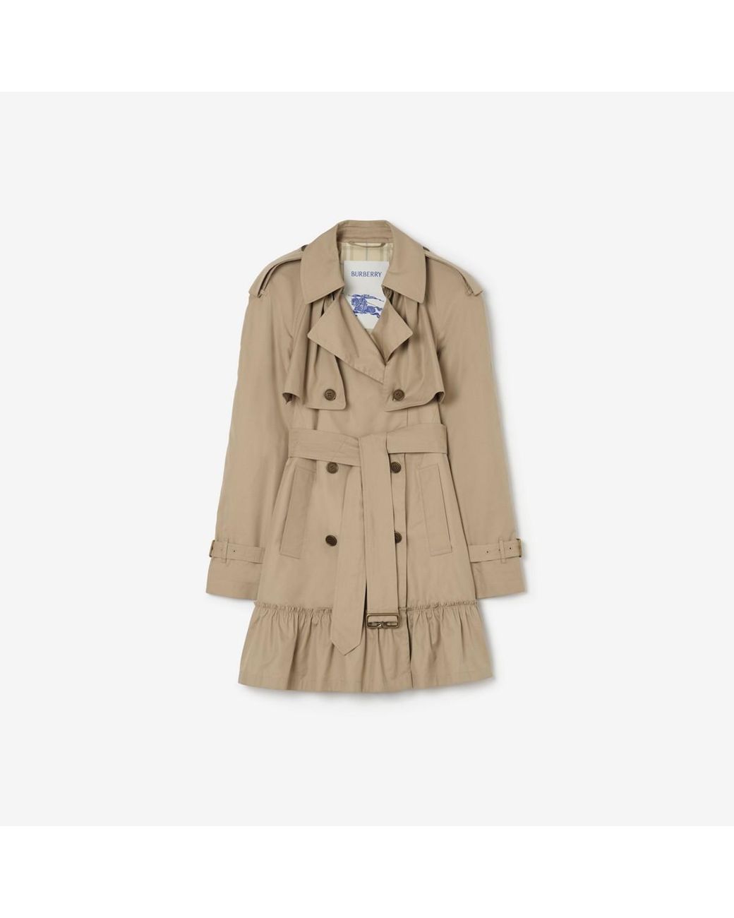 Burberry Natural Short Gabardine Tillydrine Trench Coat