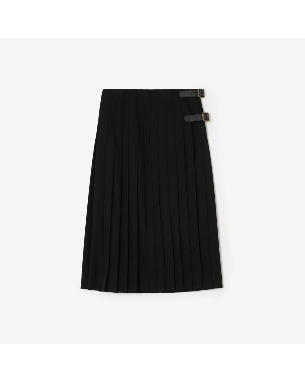 Burberry Black Wool Midi Kilt