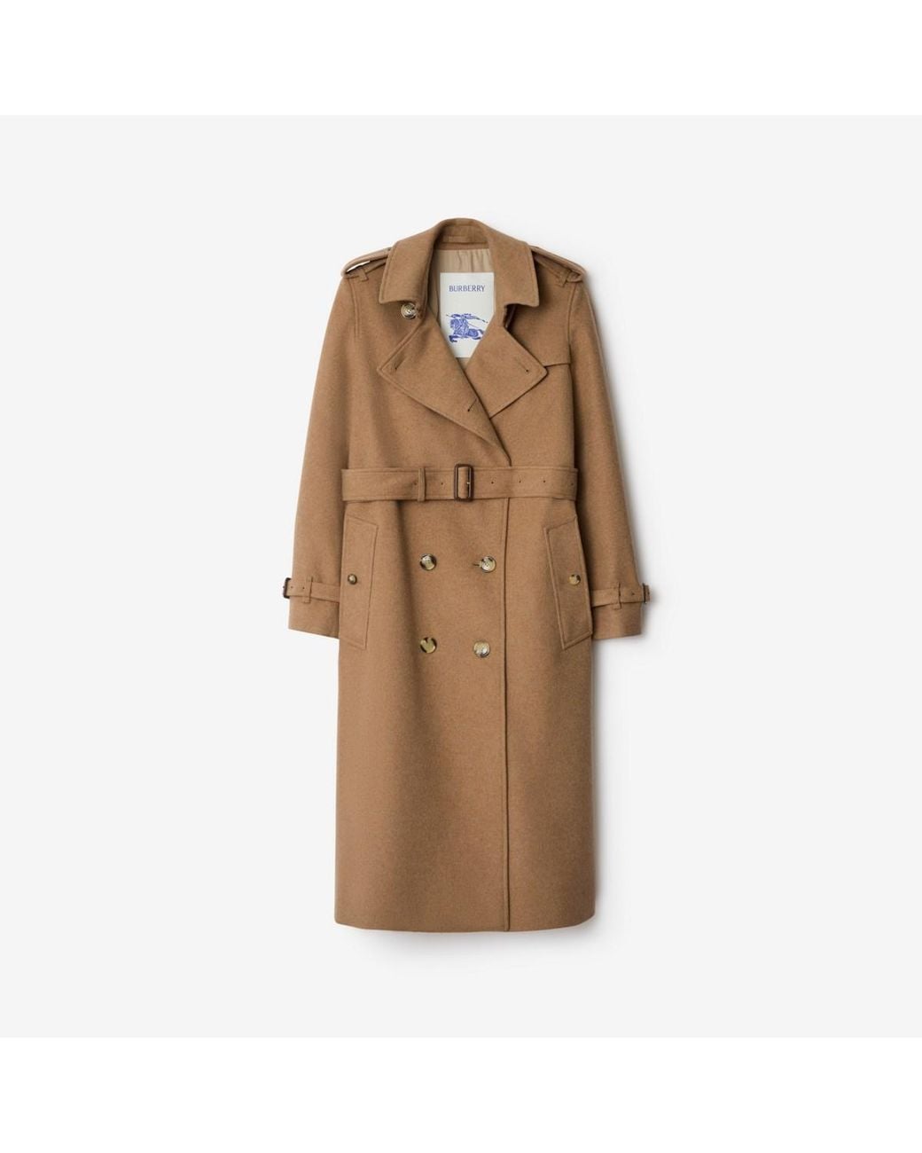 Burberry Brown Long Cashmere Kensington Trench Coat
