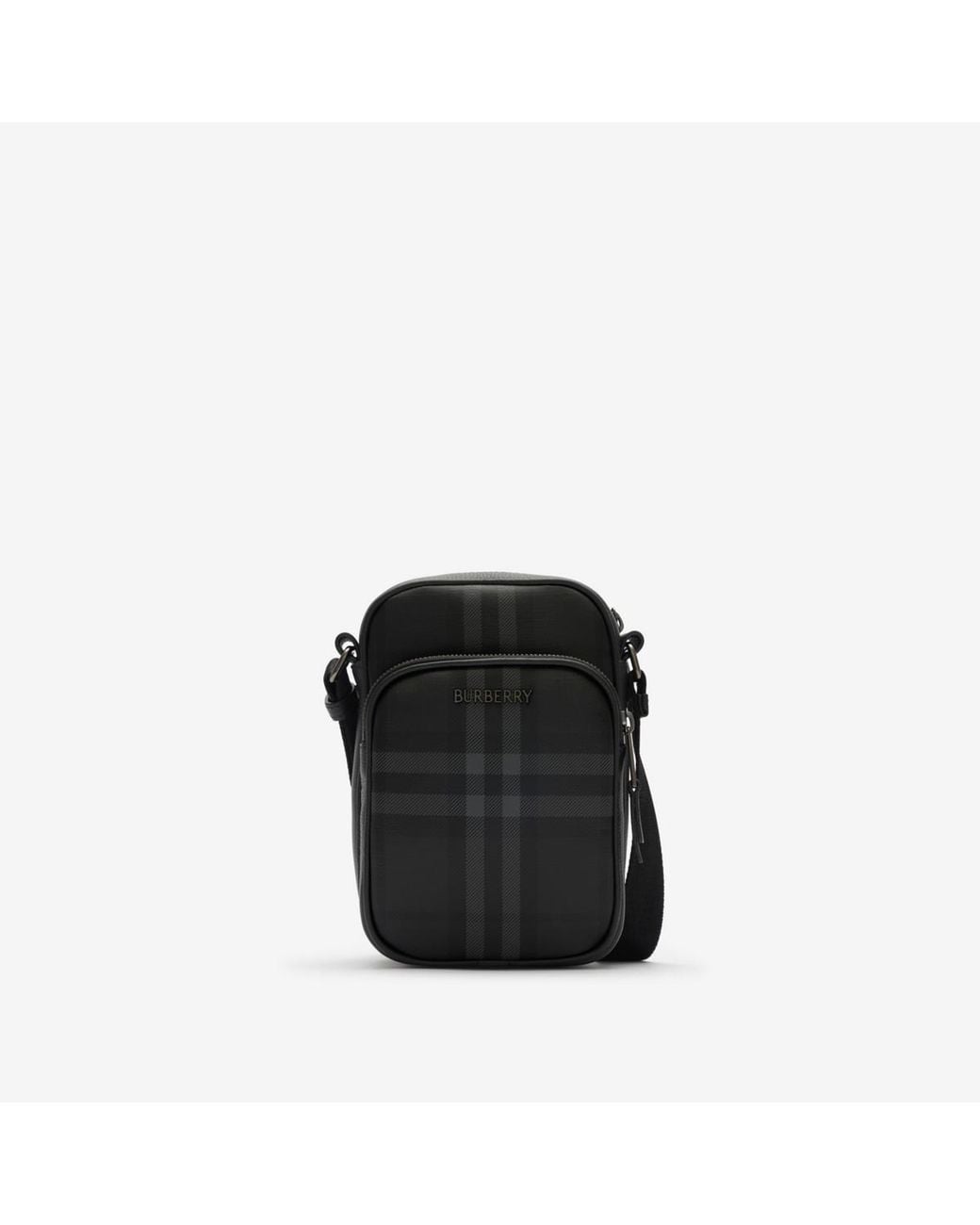 Burberry Black Mini City Check Crossbody Bag for men