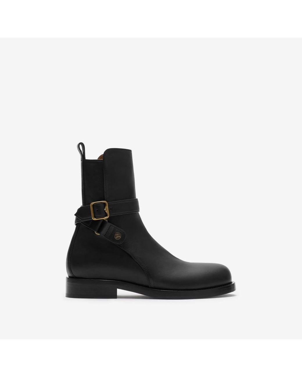 Burberry Black Leather Ledger Jodphur Boots for men