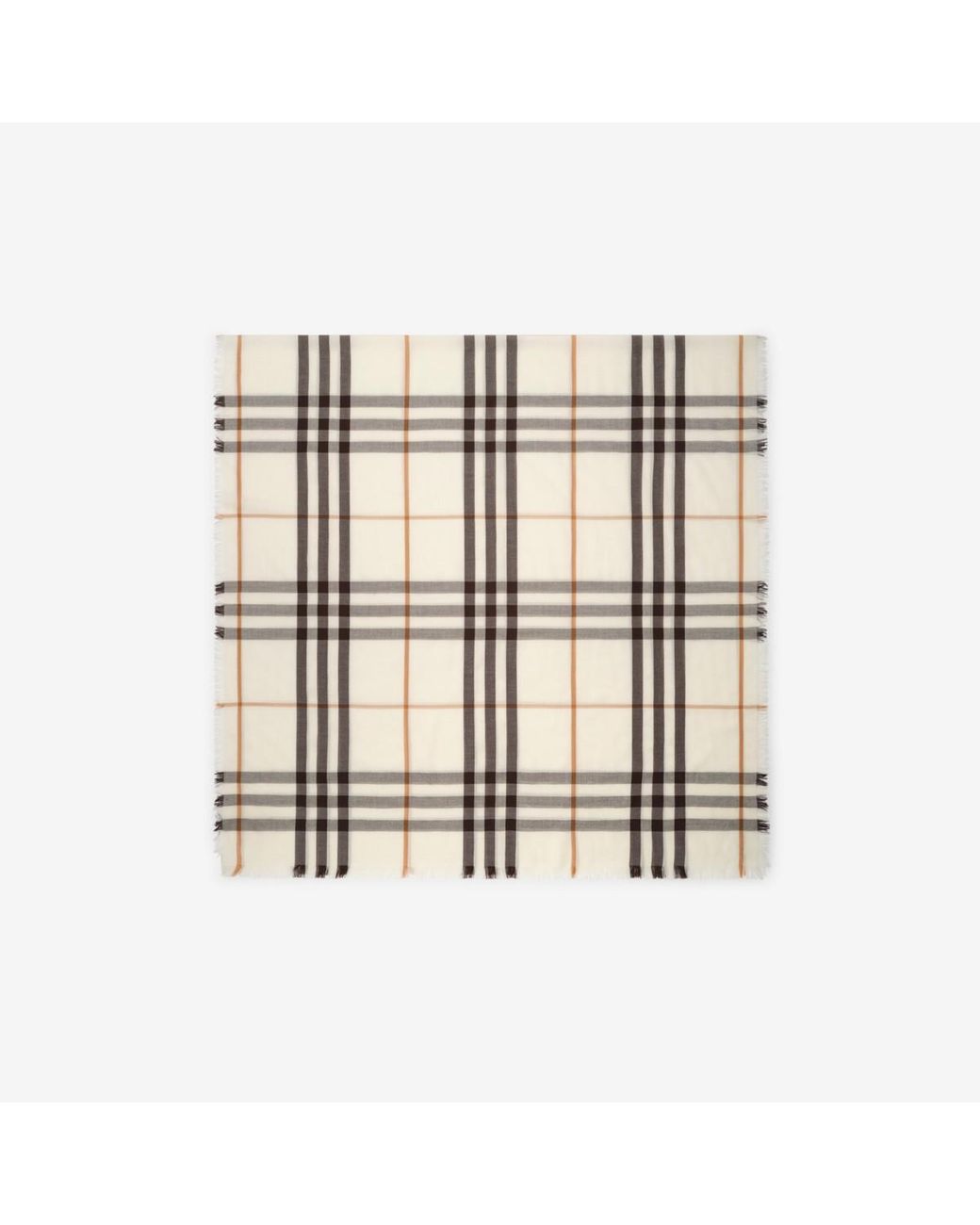 Burberry Natural Wide Check Cashmere Scarf