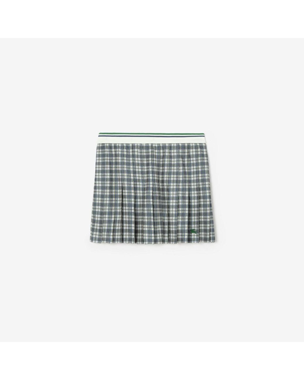 Burberry Gray Pleated Check Tennis Mini Skirt