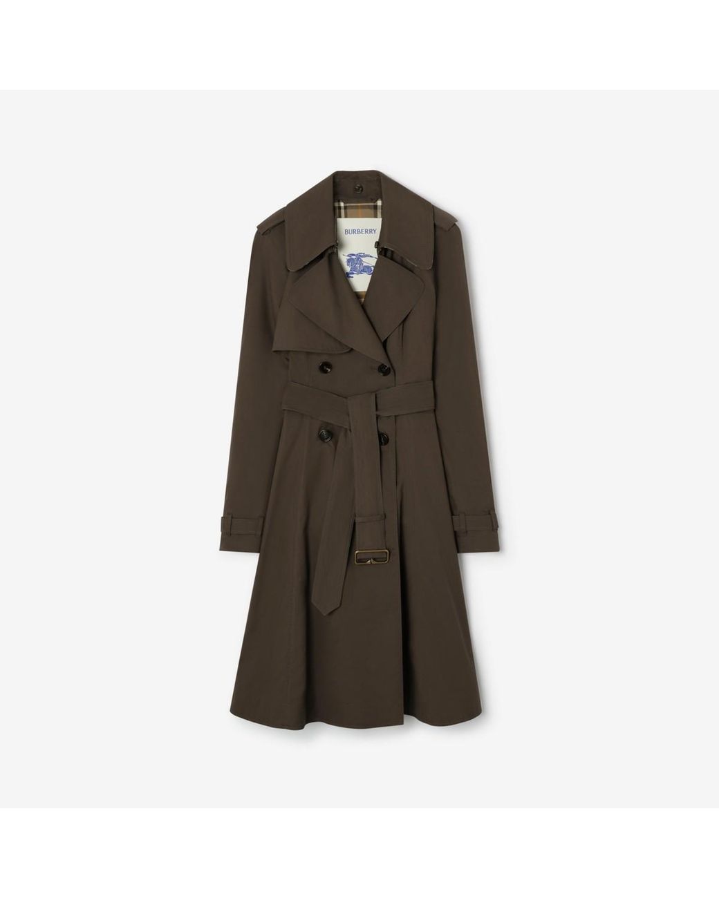 Burberry Brown Long Gabardine Pembury Trench Coat
