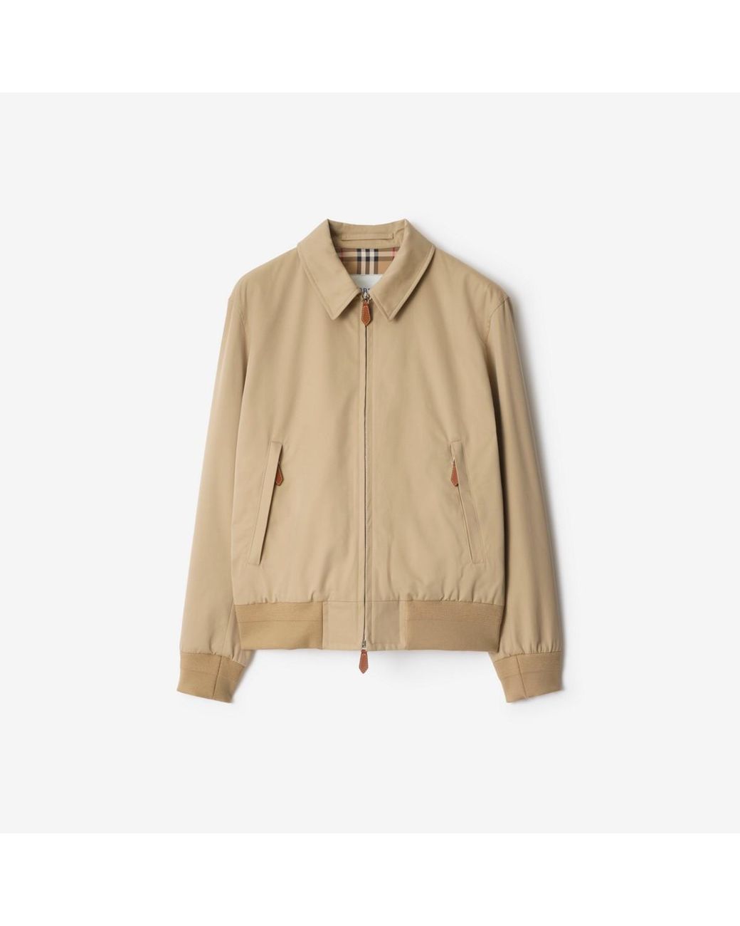 Burberry Natural Gabardine Harrington Jacket for men