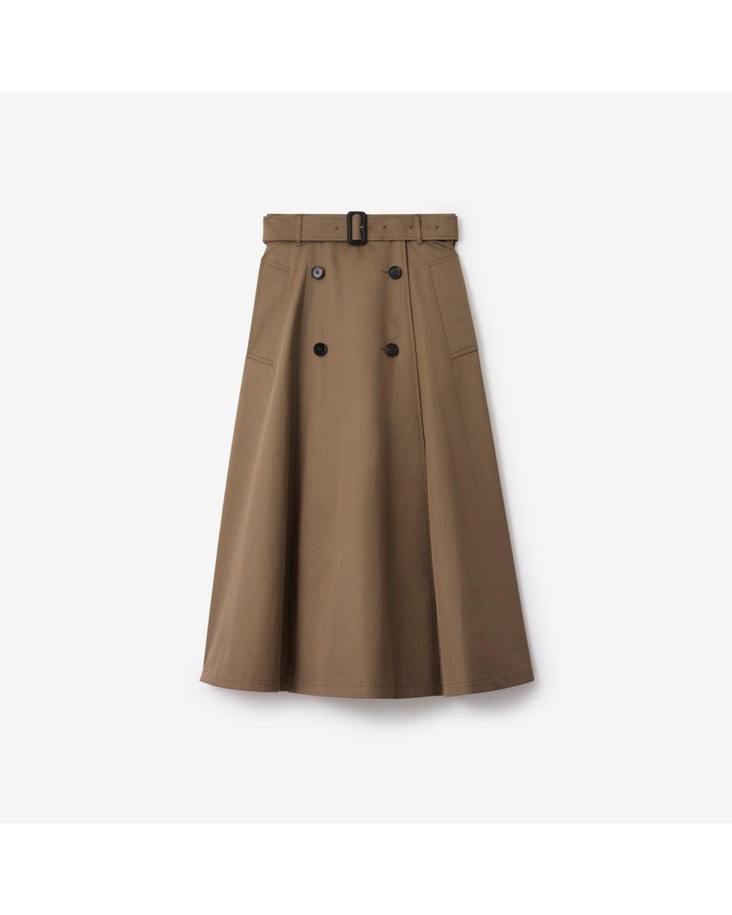 Burberry Natural Gabardine Trench Midi Skirt