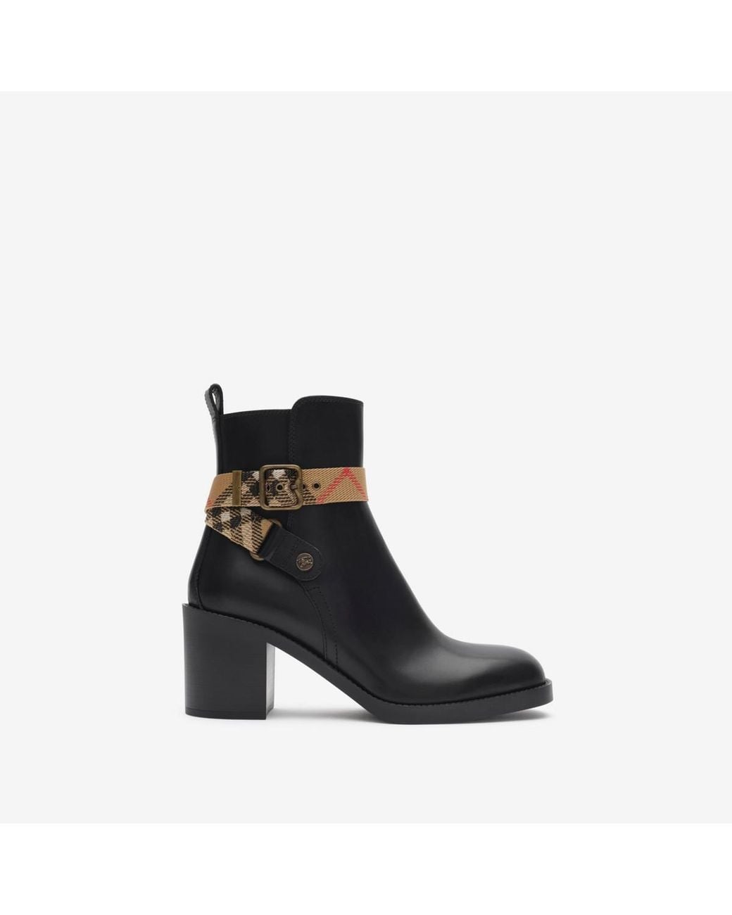 Burberry Black Huntley 80Mm Leather Ankle Boots