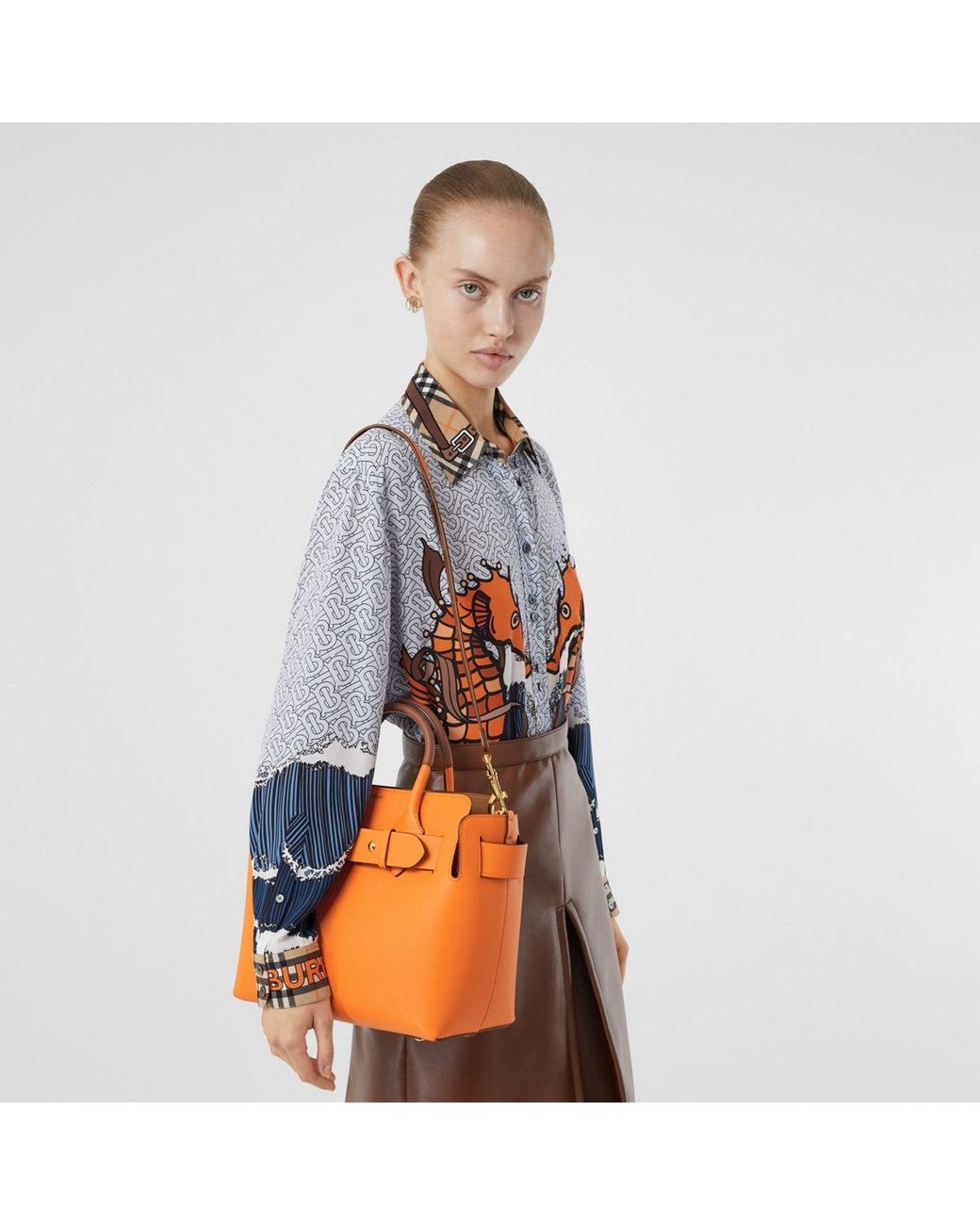 Burberry The Small Leather Triple Stud Belt Bag in Orange Lyst