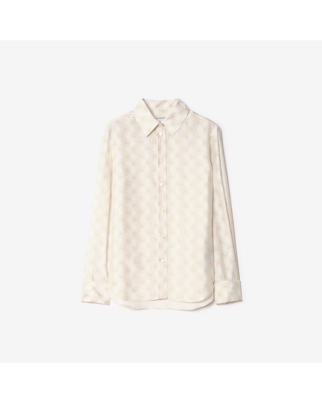 Burberry Natural Classic Fit Knight Checkerboard Silk Shirt