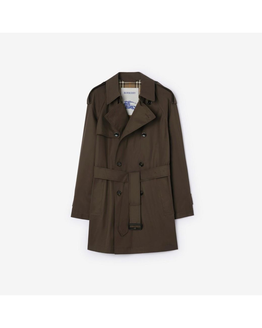 Burberry Brown Midlength Gabardine Leadenham Trench Coat for men