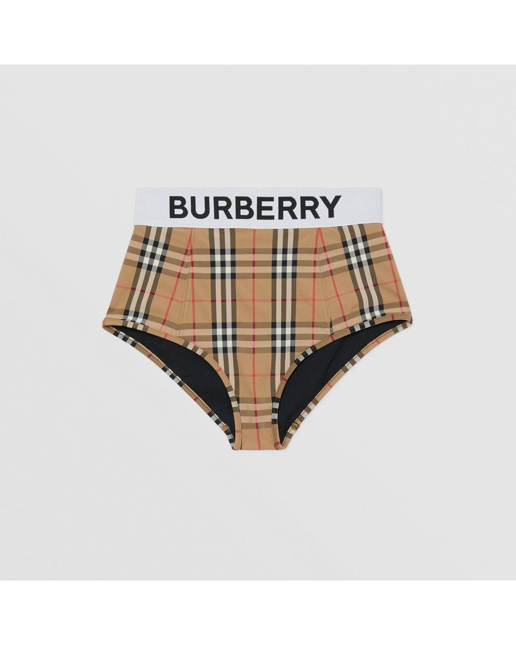 Logo tape vintage check bikini top Clearance