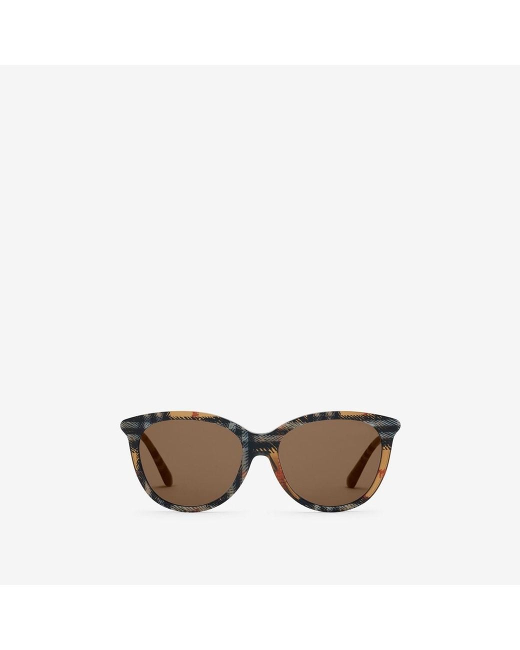 Burberry Multicolor Tubular Check Round Sunglasses