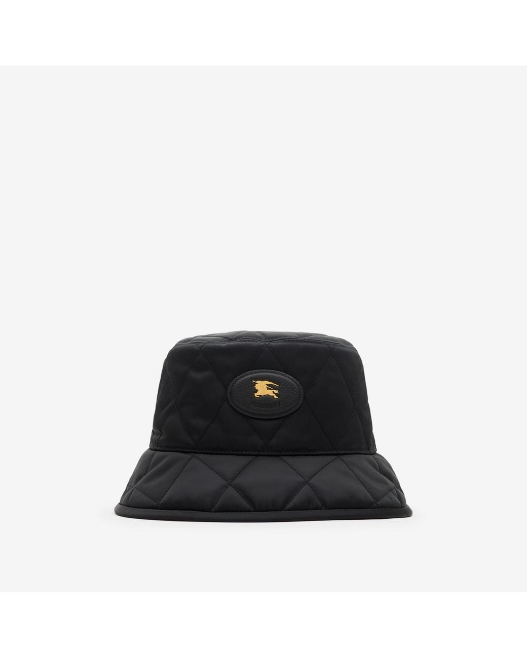 Burberry Black Quilted Horseshoe Bucket Hat for men