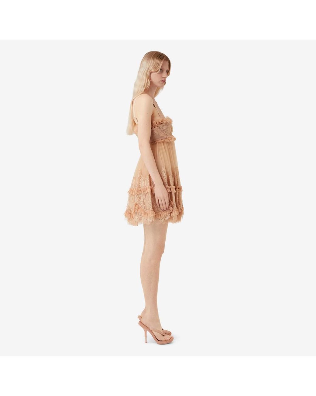 BURBERRY★素敵！Nude RUNWAY Tull / Lace Baby Doll Dress Authentic NEW BURBERRY Women's Nude RUNWAY Tull / Lace Baby