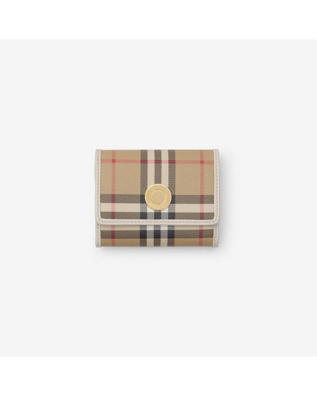 Burberry Natural Small Check Folding Wallet
