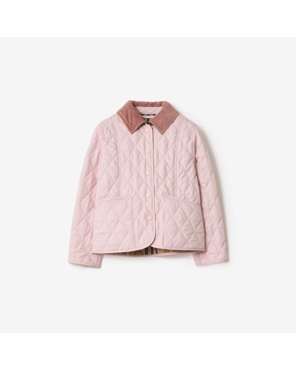Burberry Pink Childrens Quilted Barn Jacket