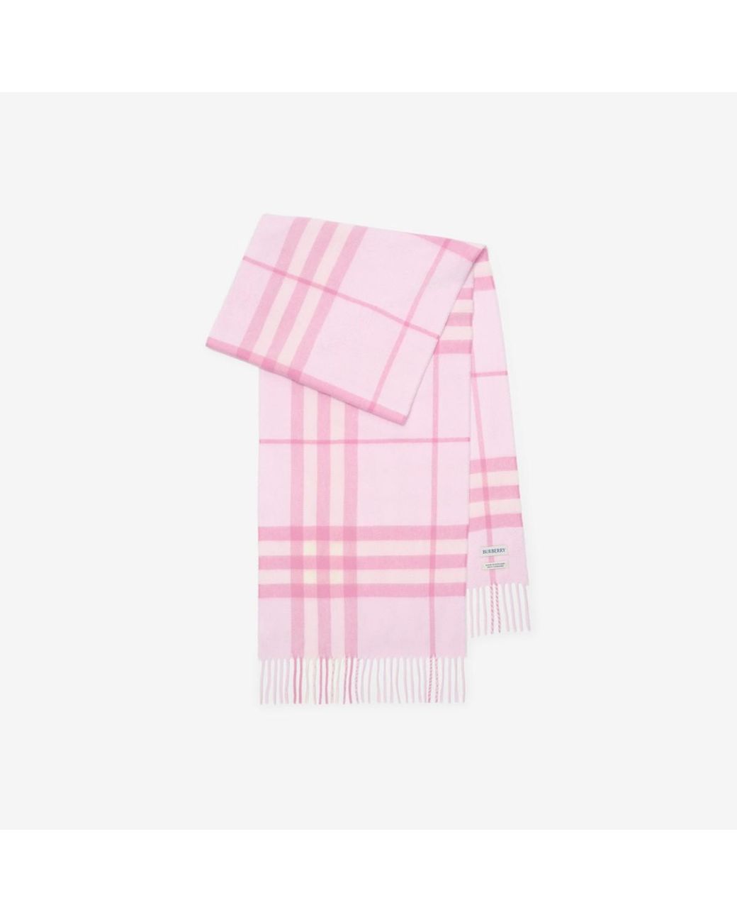 Burberry Pink Check Cashmere Scarf
