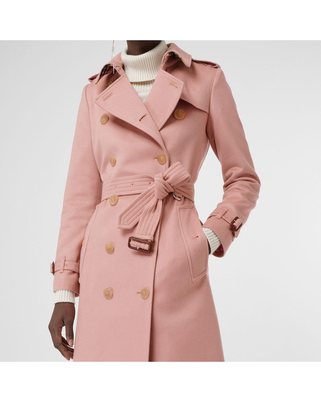 Burberry Trenchcoat aus Kaschmir in Pink Lyst DE
