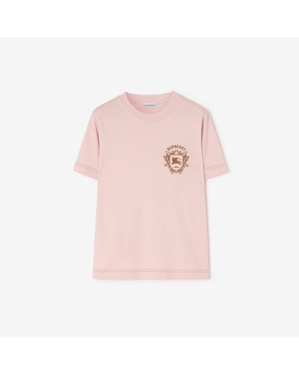 Burberry Pink Knight Crest Cotton T-Shirt