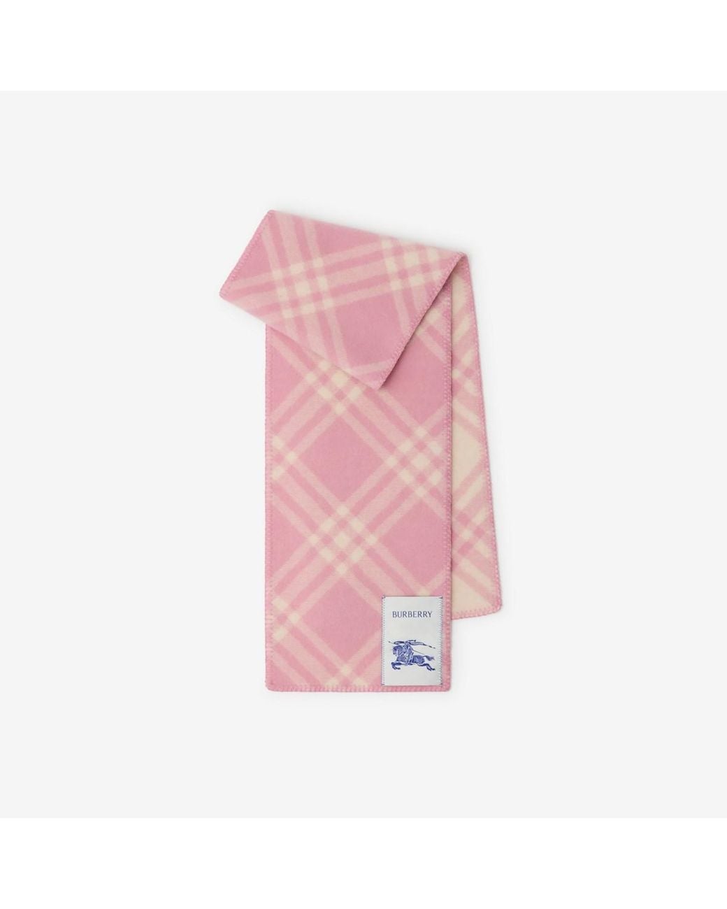 Burberry Pink Check Wool Scarf