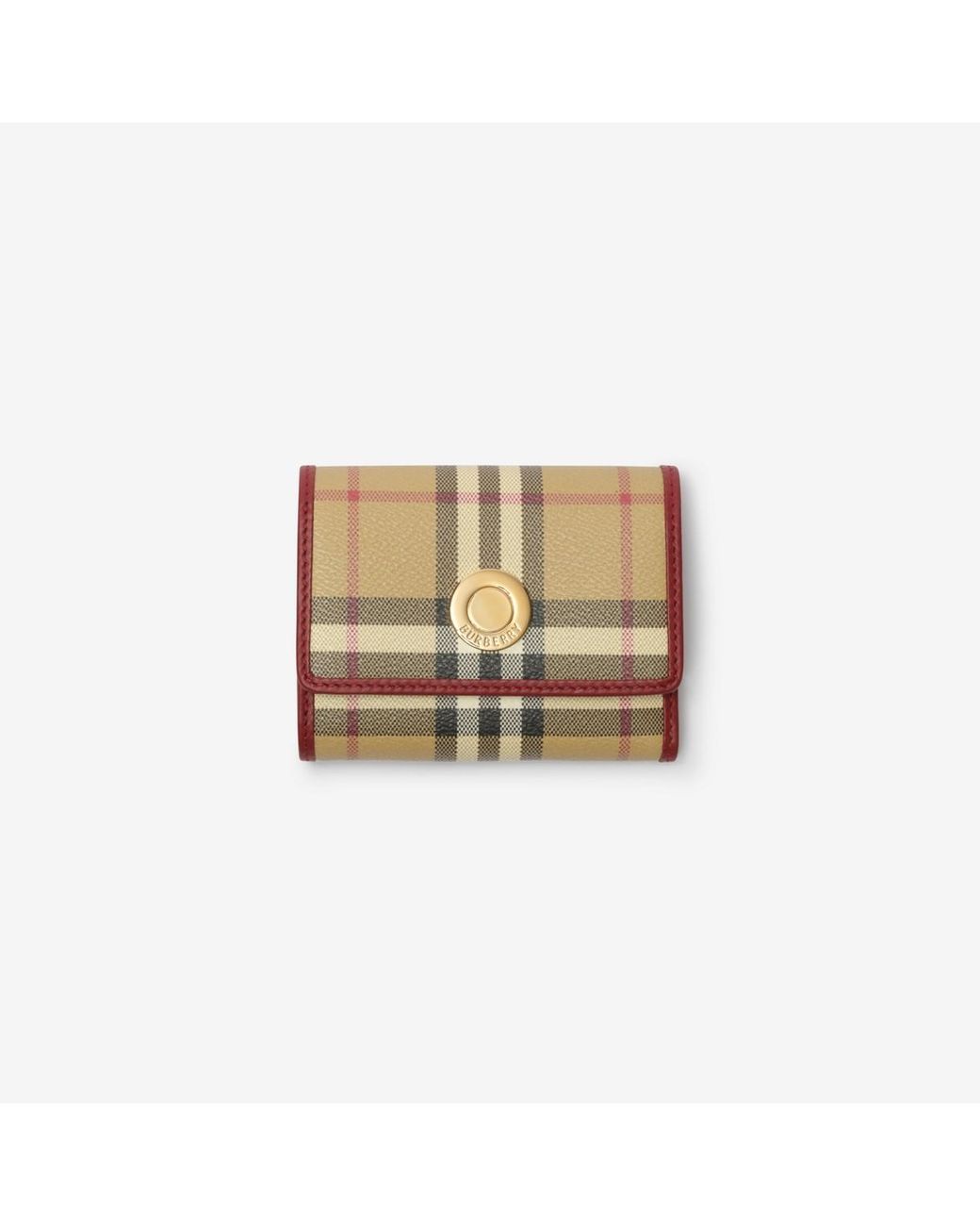 Burberry Natural Small Check Folding Wallet