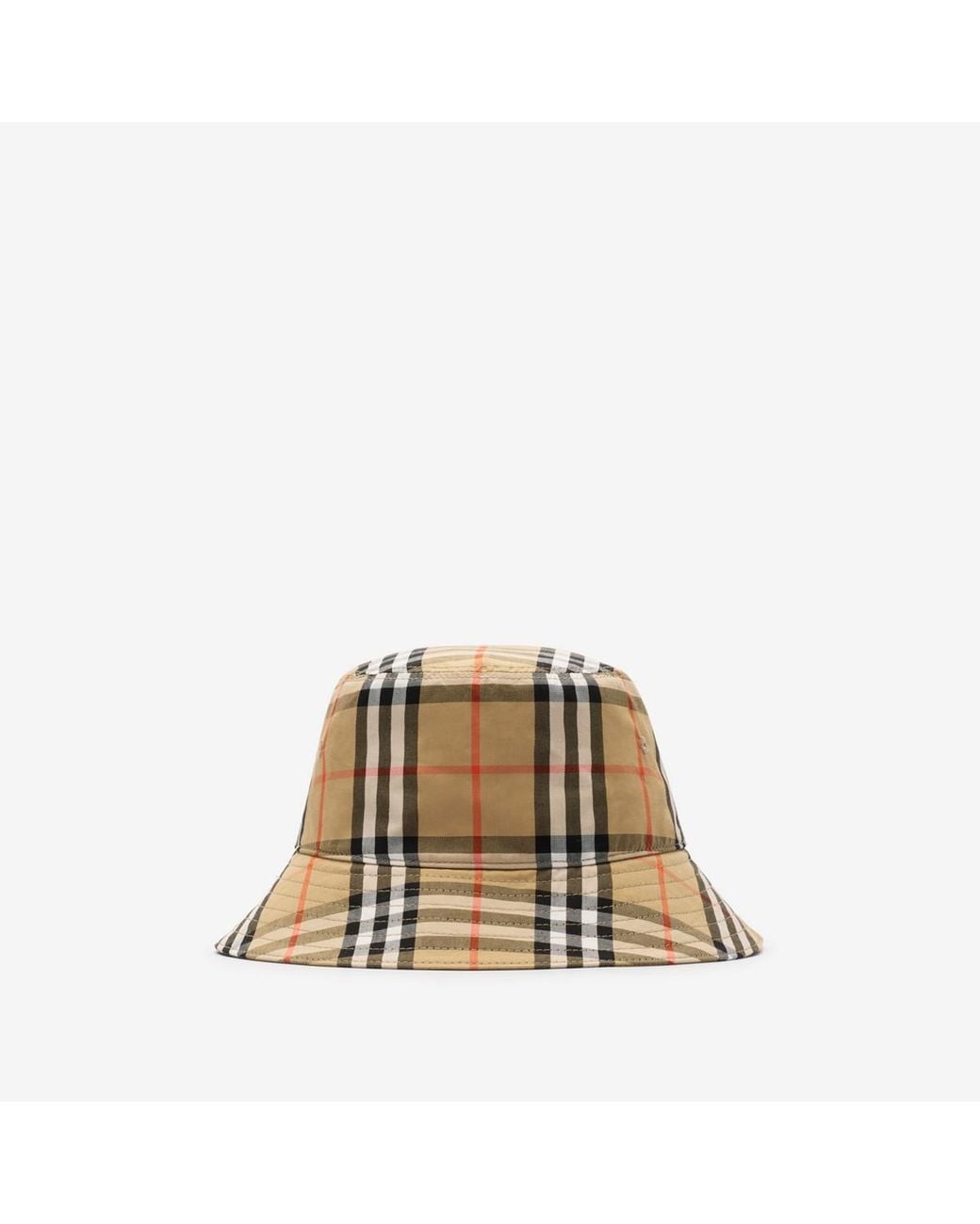 Burberry Natural Childrens Check Cotton Bucket Hat