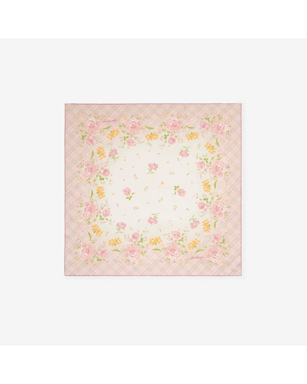 Burberry Pink Garden Party Silk Scarf