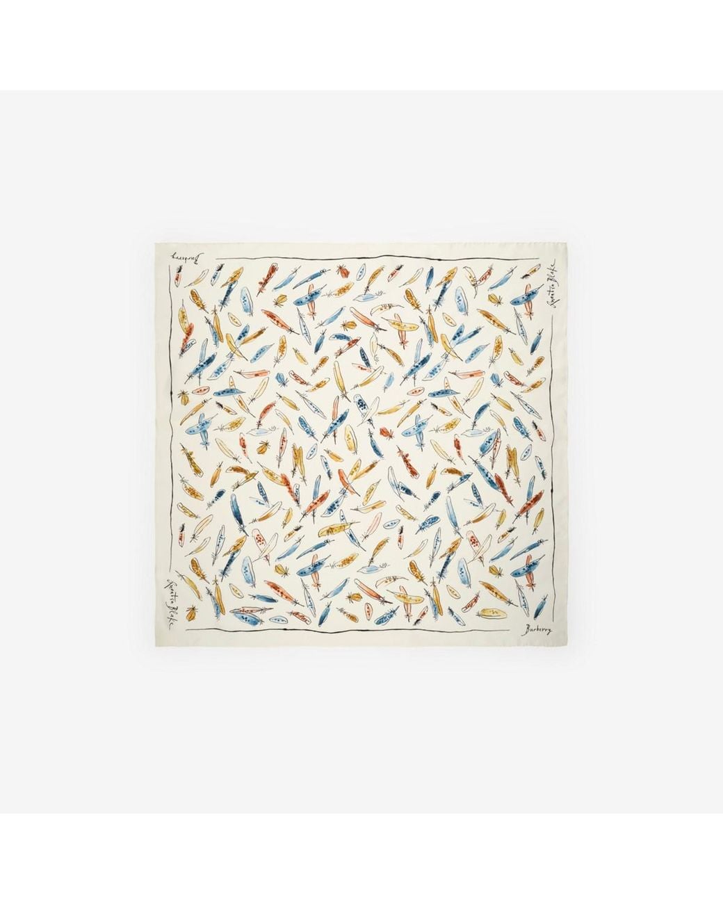 Burberry Natural Feather Print Silk Scarf