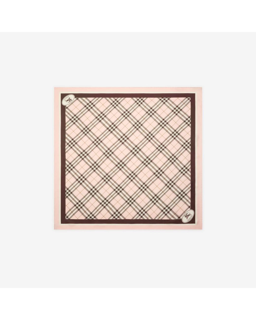 Burberry Natural Check Knight Stamp Silk Scarf