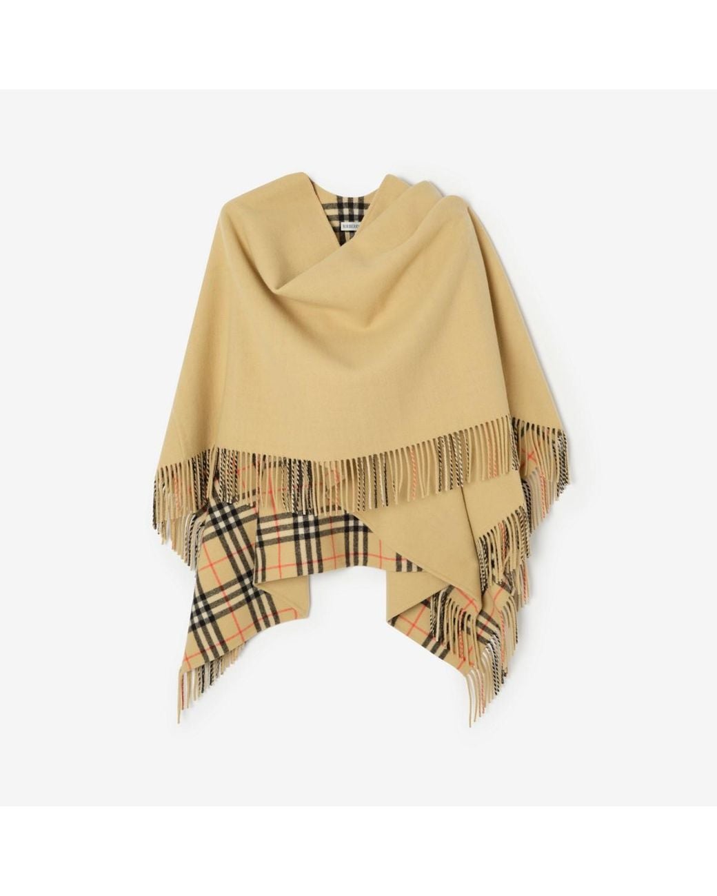 Burberry Natural Wool Blanket Cape