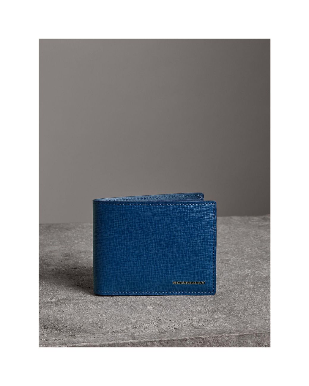 Burberry Grainy Leather Small Tri-fold Wallet In Regency Blue 8018123  5045558964133 - Handbags - Jomashop