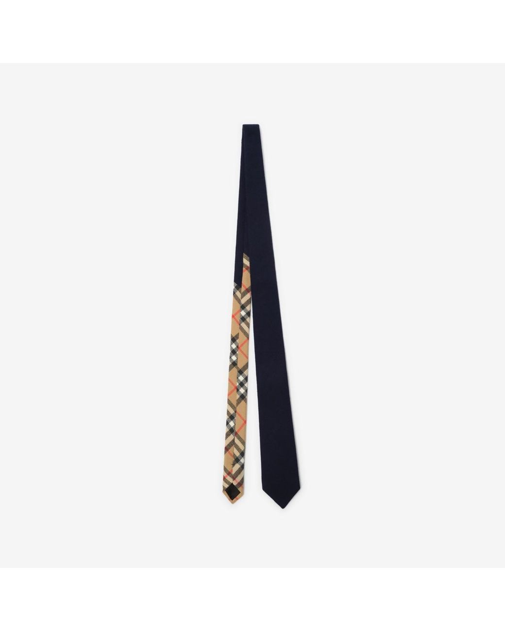 Burberry Blue Check Wool Cashmere Tie for men