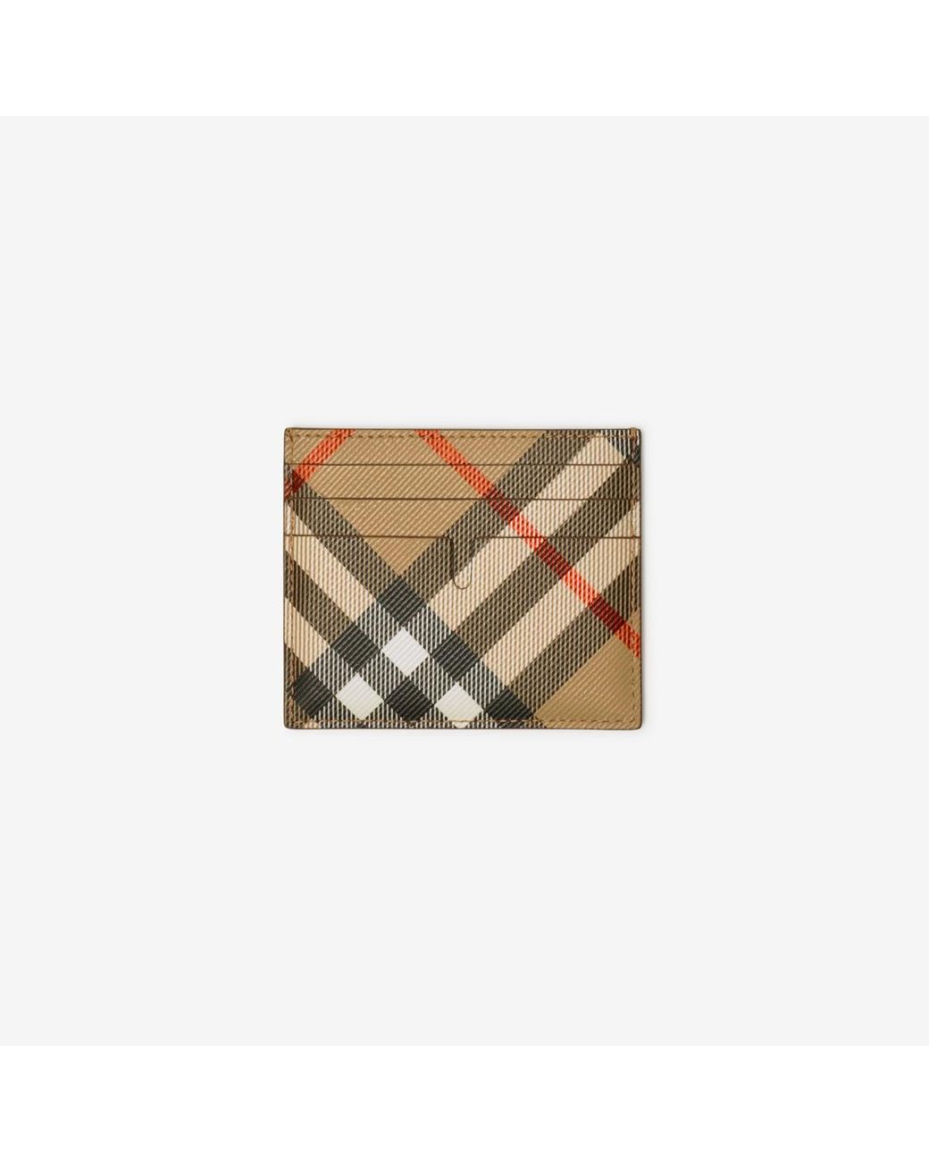 Burberry Natural Tall Check Card Case for men