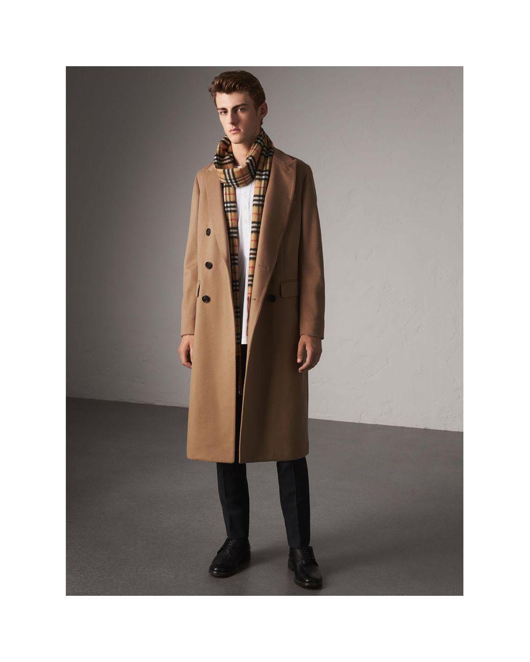 Burberry Double-breasted Extra Long Wool Cashmere Coat for Men | Lyst