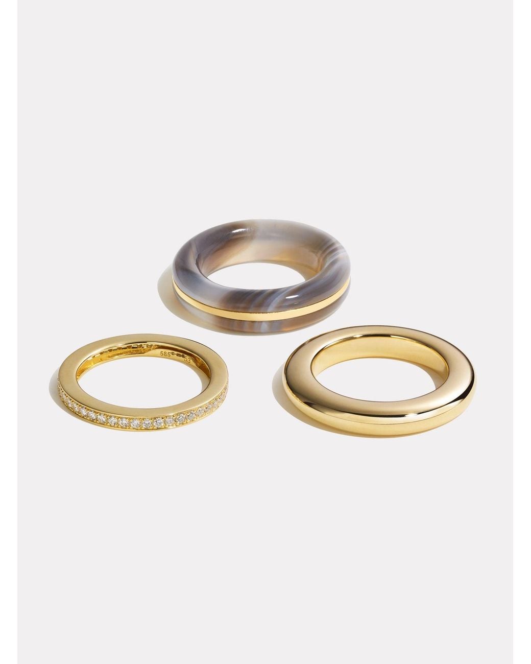 BY PARIAH Natural Classic Ring Stack