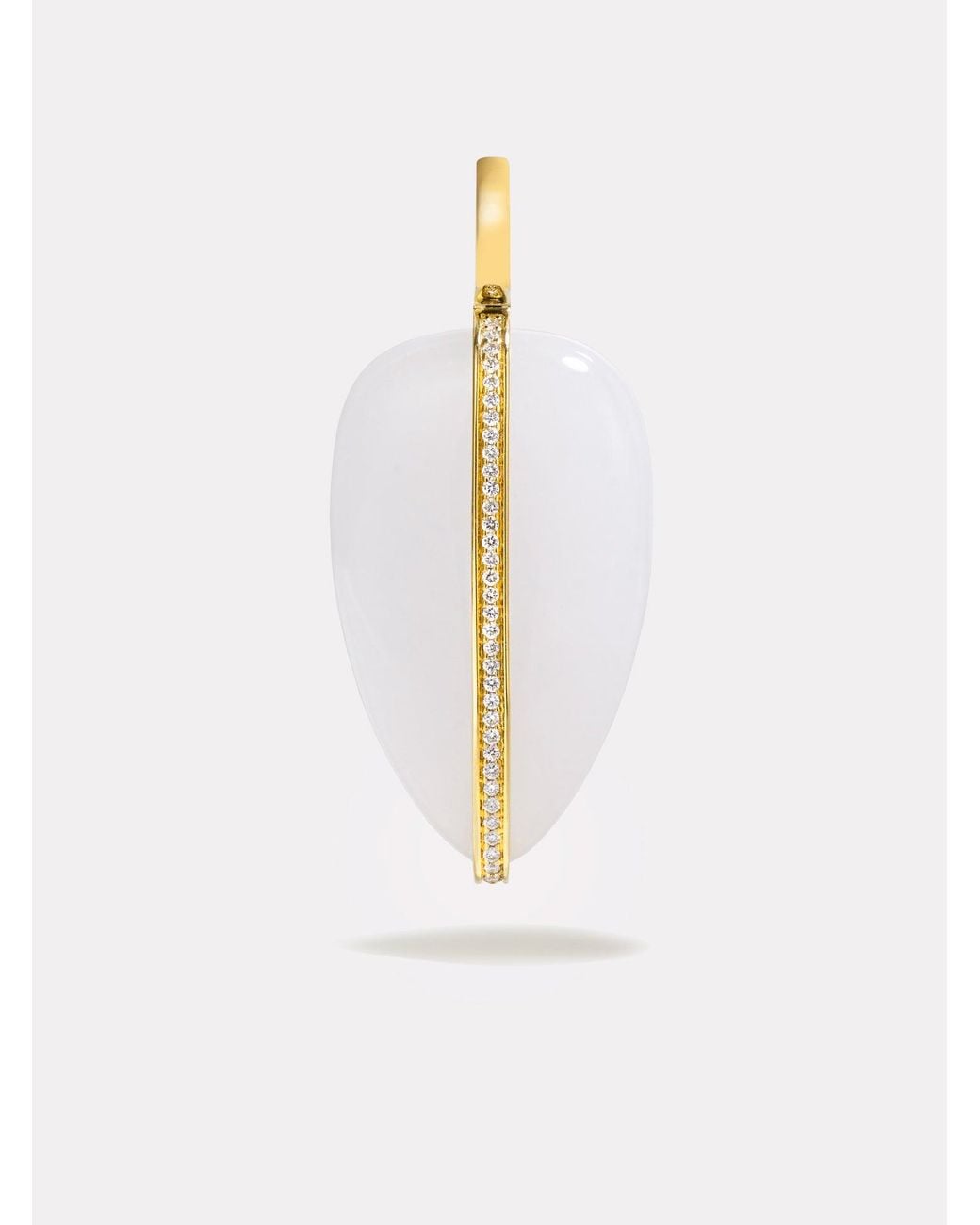 BY PARIAH White Large Diamond Pebble Pendant