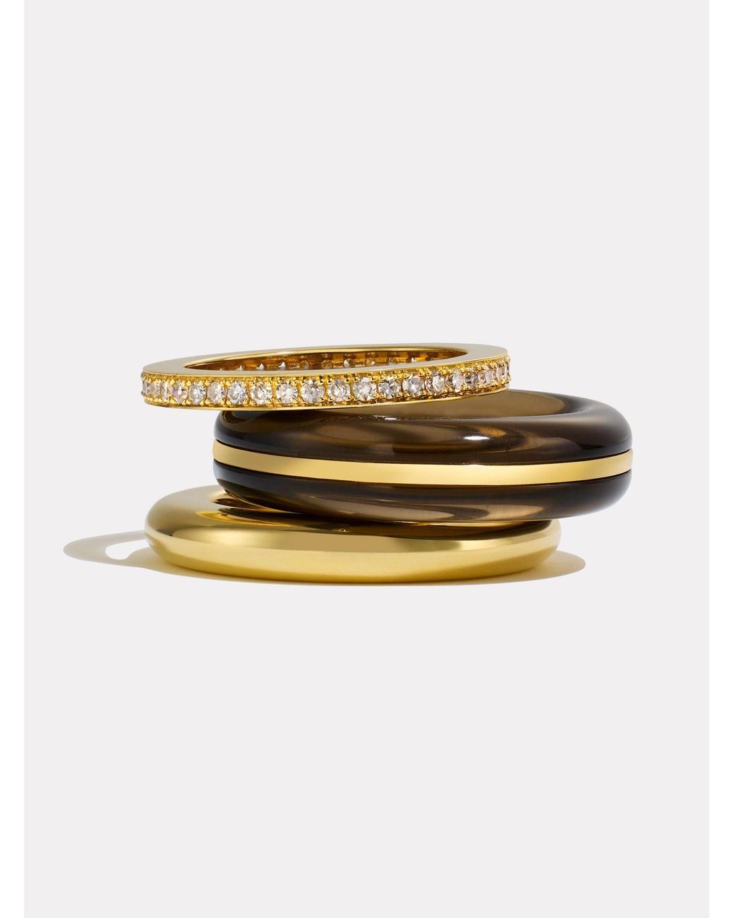 BY PARIAH Metallic Classic Ring Stack