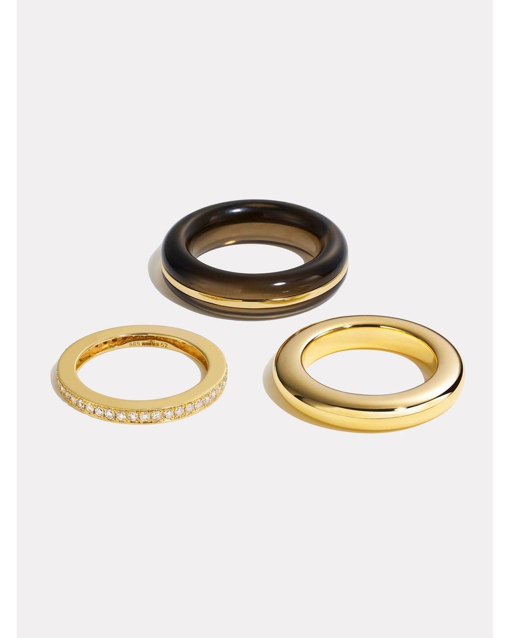 BY PARIAH Metallic Classic Ring Stack