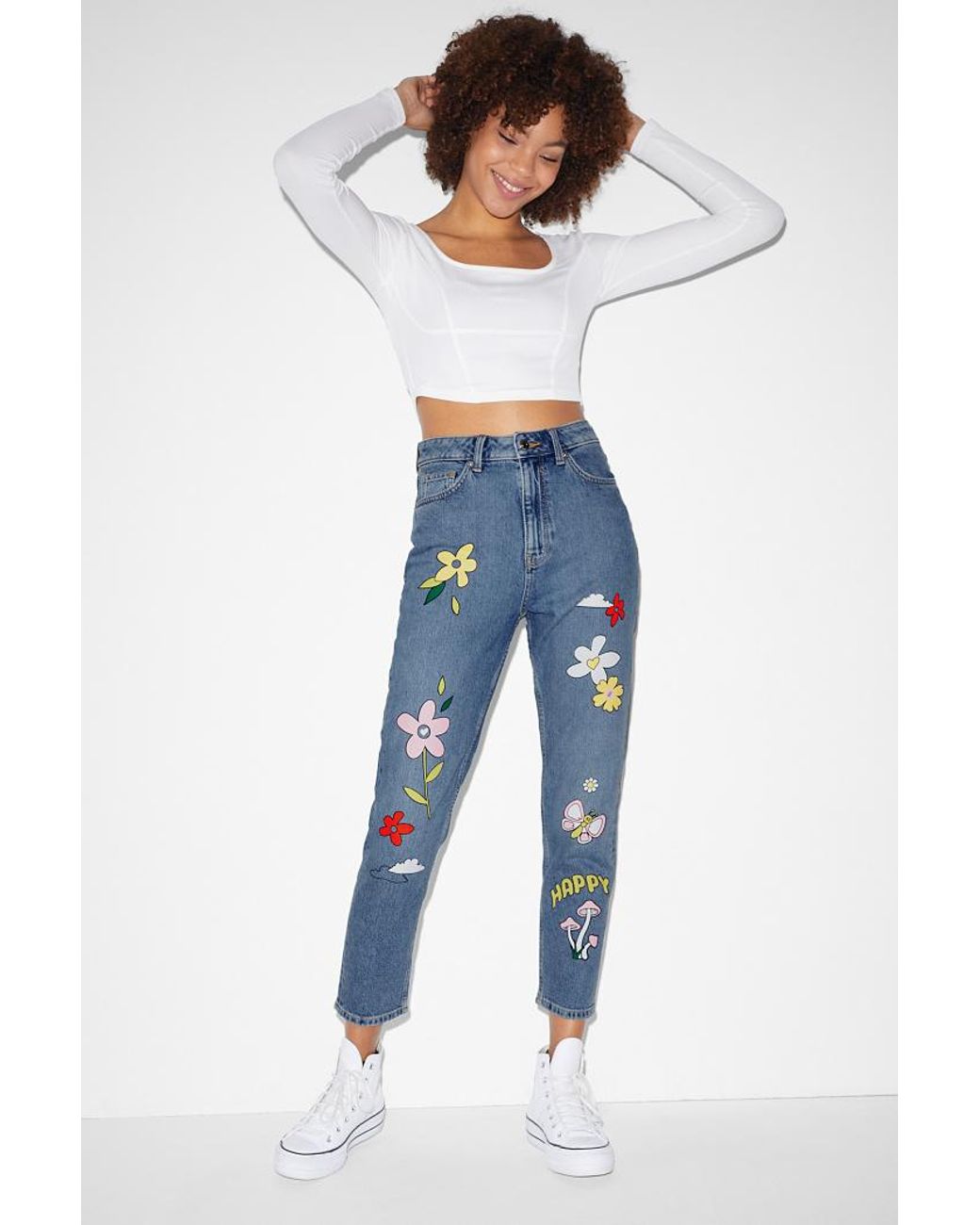 CLOCKHOUSE C&a -mom Jeans-high Waist in het Blauw | Lyst BE