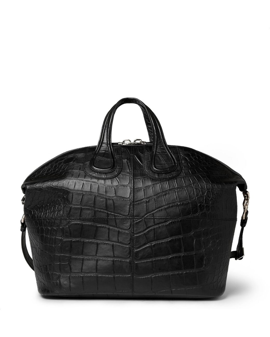 Givenchy CrocodileEmbossed Leather Nightingale Tote Bag in Black for
