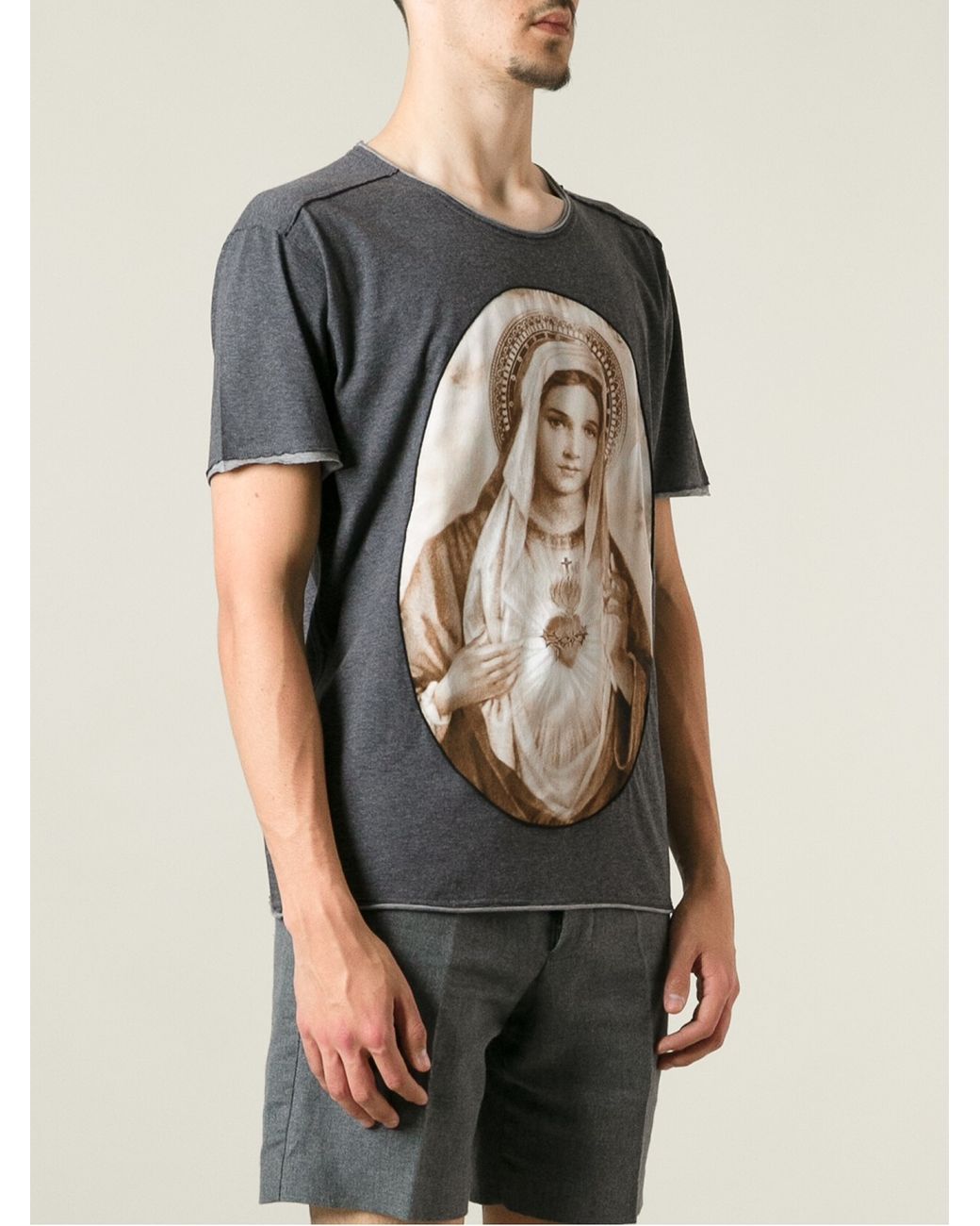 Dolce & Gabbana Virgin Mary Tshirt in Gray for Men | Lyst