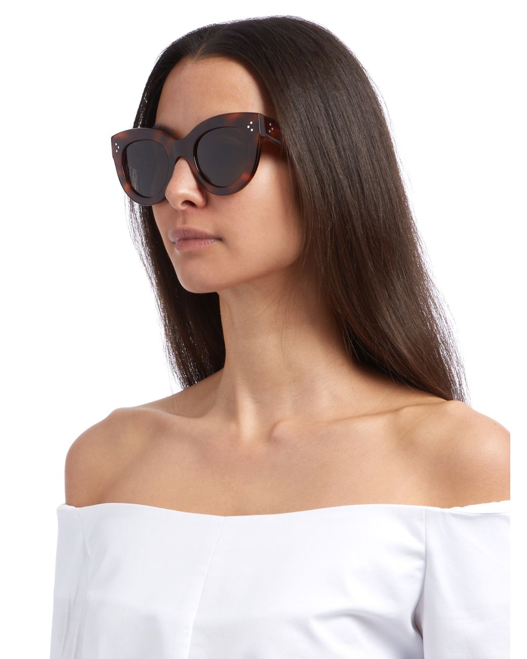 Celine Cat-eye Acetate Sunglasses in Red | Lyst