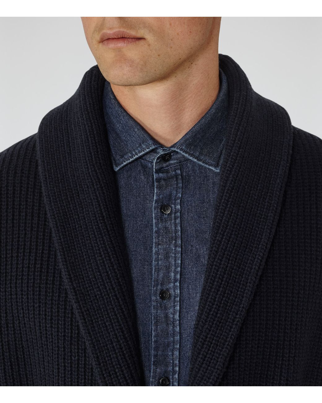 Reiss Denim Macey Belted Cardigan in 
