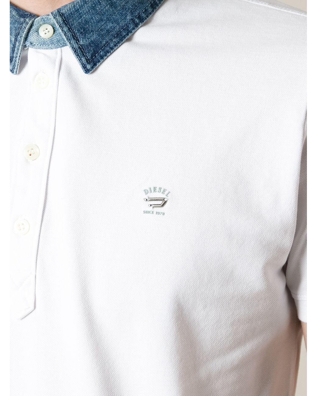 Diesel polo shirt denim collar online