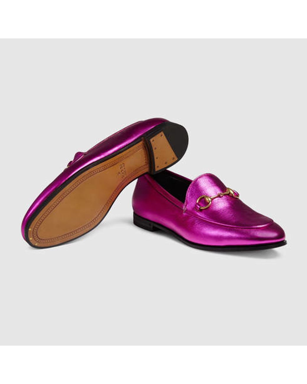 Gucci Jordaan Metallic Loafer in Purple Lyst