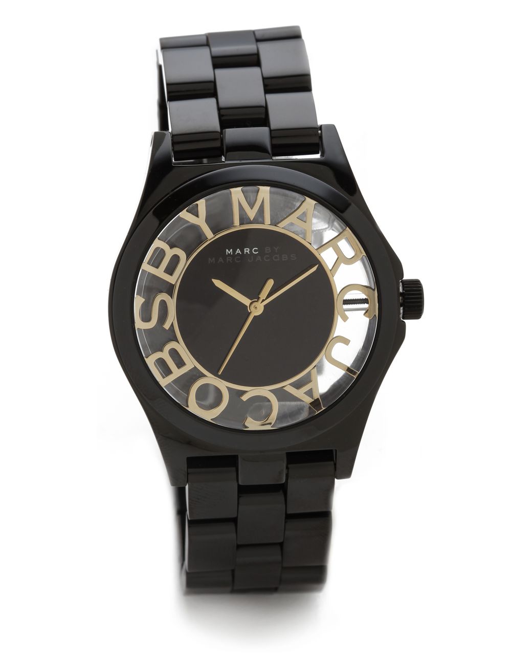 Marc By Marc Jacobs Henry Skeleton Watch in Black | Lyst