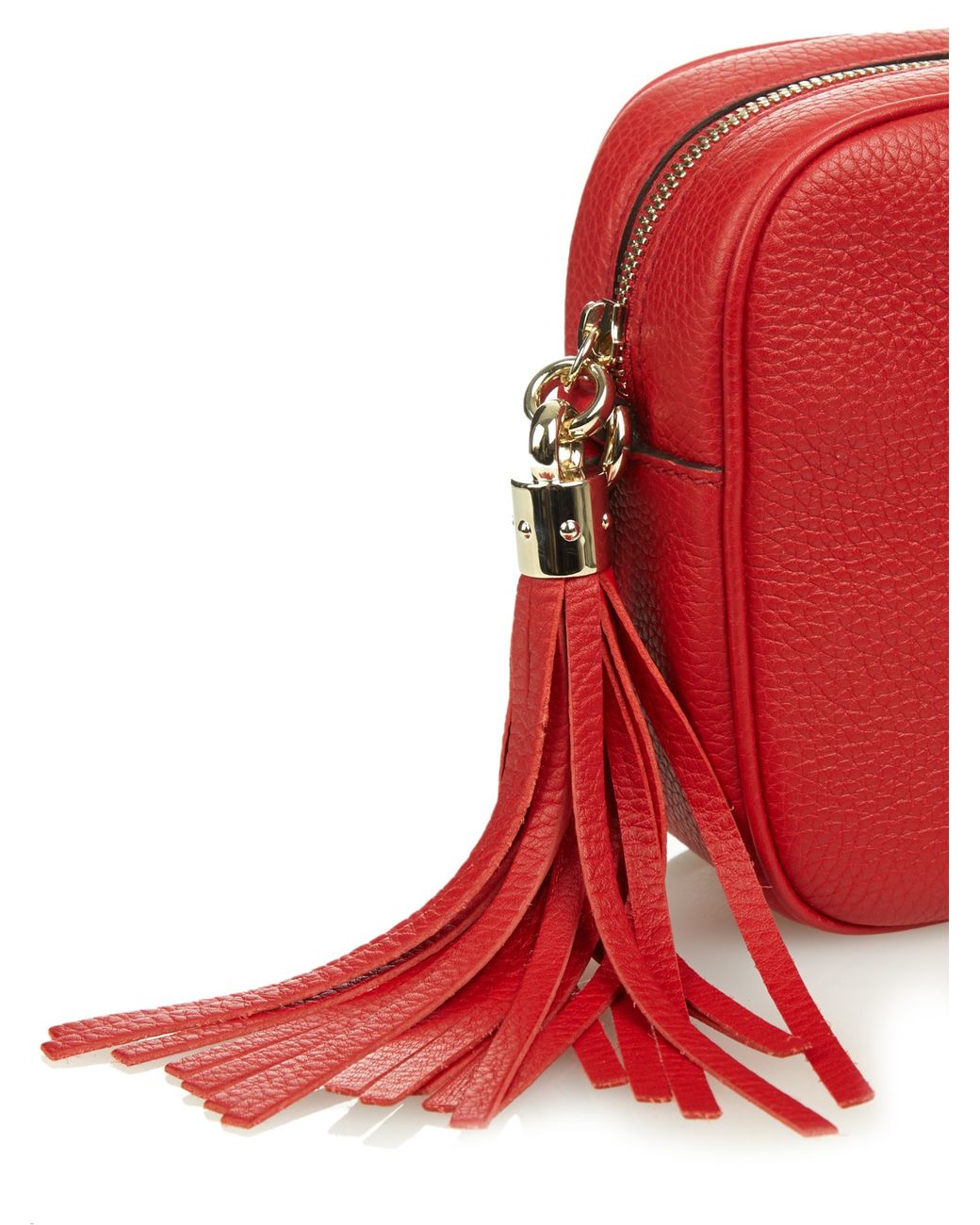 Gucci Soho Grained-Leather Cross-Body Bag in Red | Lyst