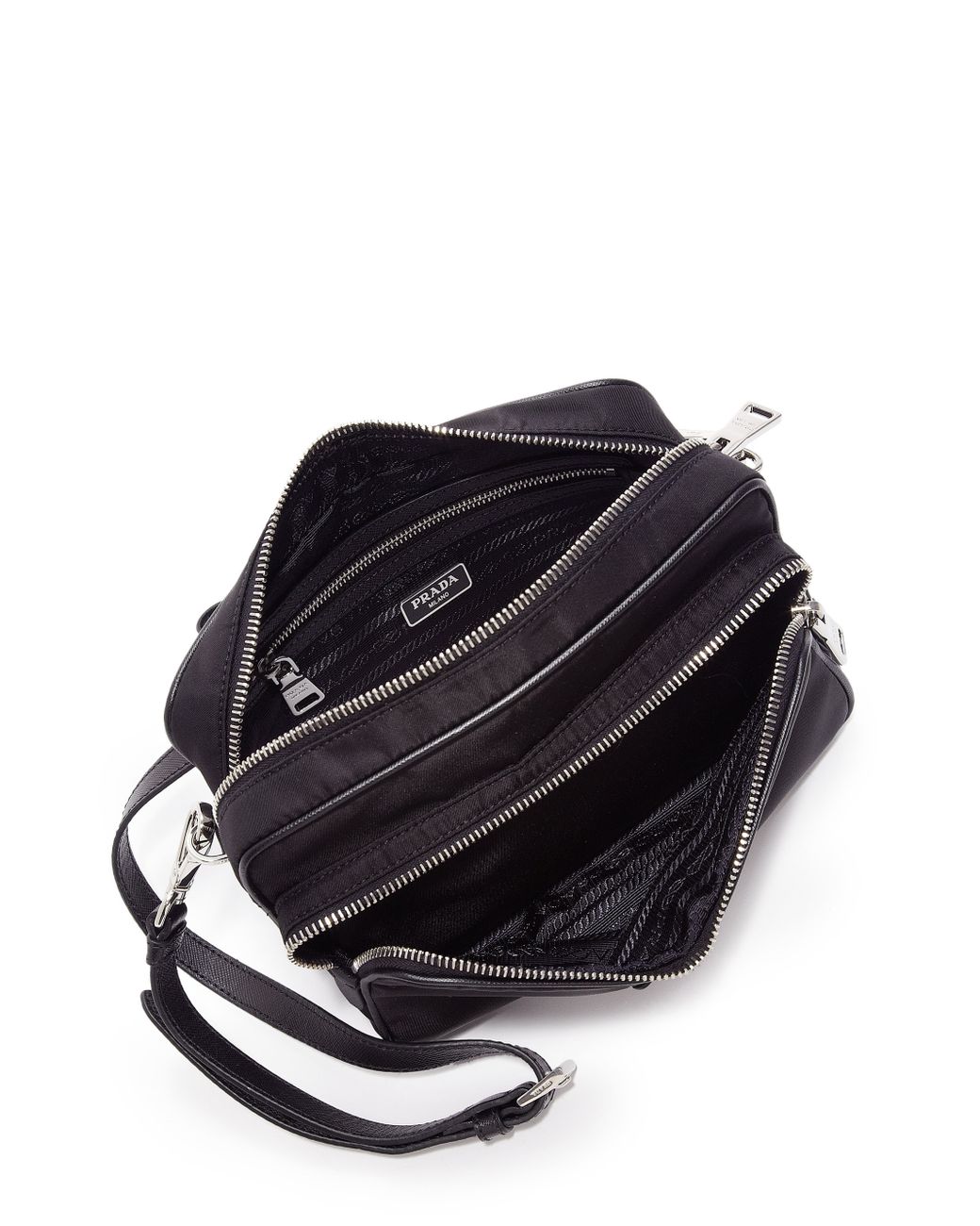 Prada Nylon Double-zip Camera Bag in Black | Lyst